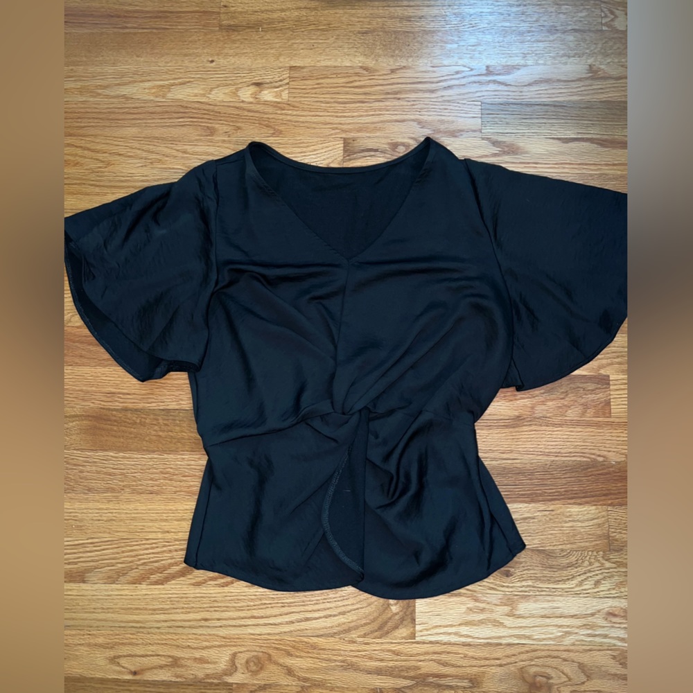 Amazon Black Wrap Style Blouse